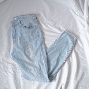 Good American Pearl Raw Edge Skinny Jeans 4/27